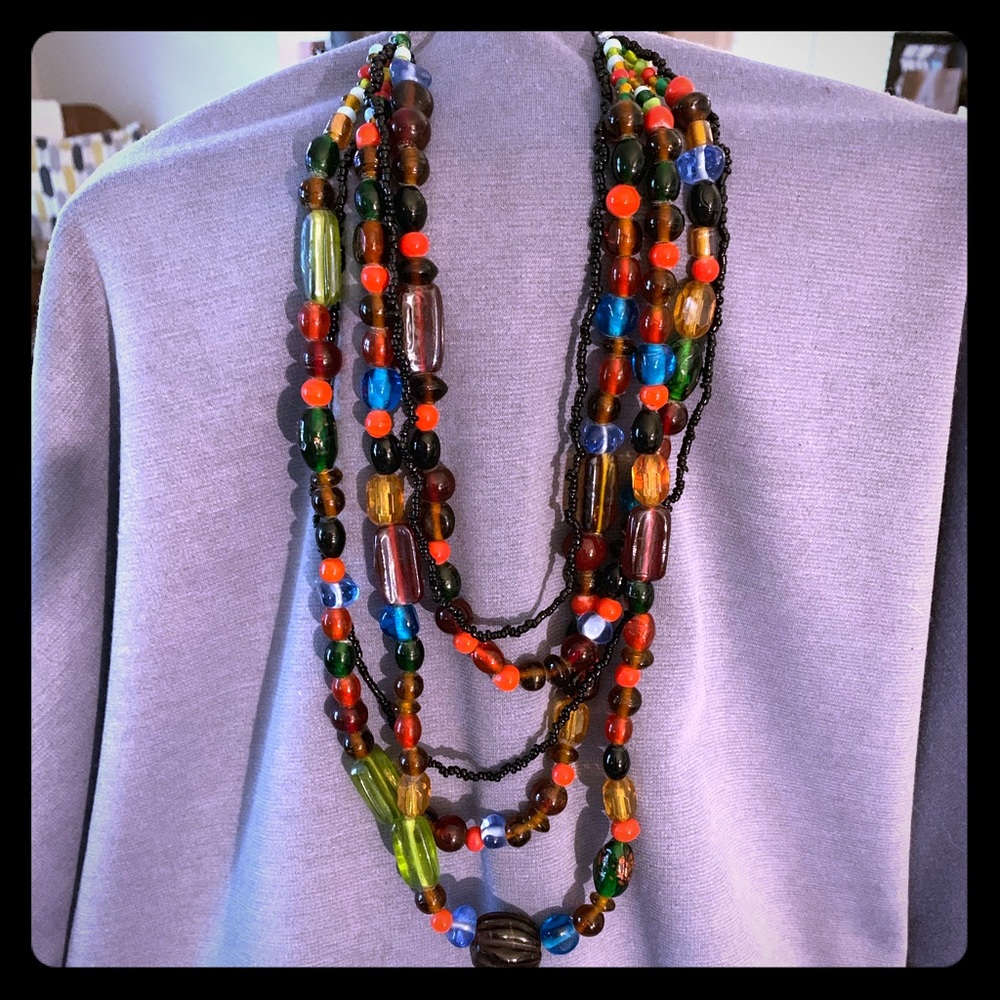 Multicolored Glass Bead Necklace